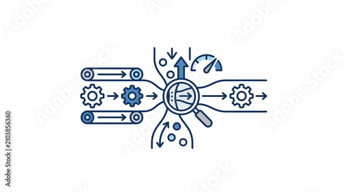 Industrial process optimization and performance analysis icon