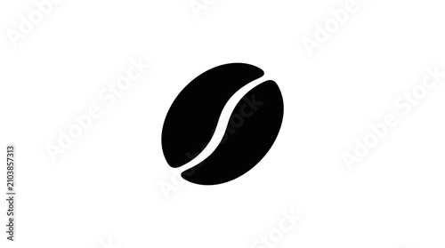 Single black coffee bean icon on a clean white background.