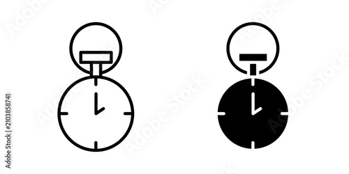 Foto Pocket watch icon for vintage timepieces, history, antiques, punctuality, and editable vector design
