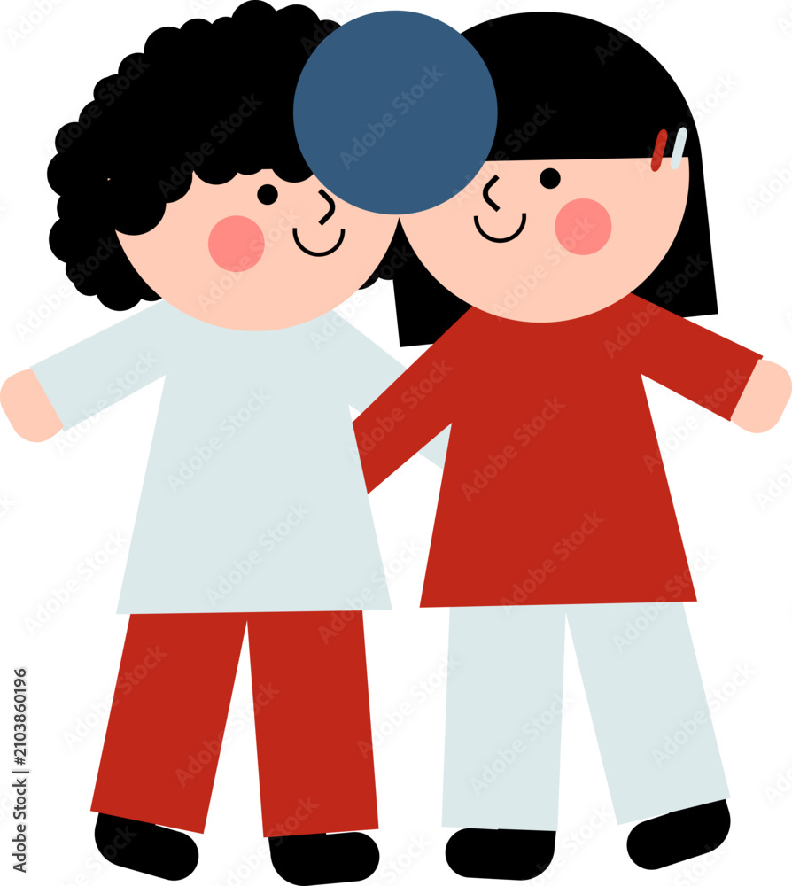 Fototapeta premium Indonesian Independence Day Kids Celebration Illustration Set