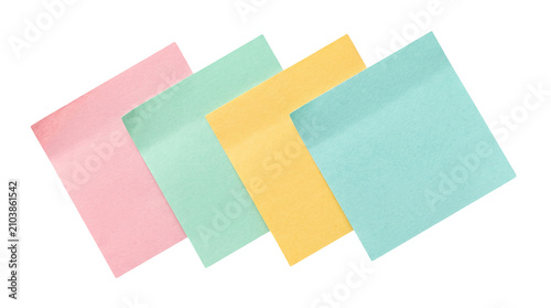 Colorful square paper sheets isolated on a transparent background, perfect for notes, reminders, or creative design elements and projects