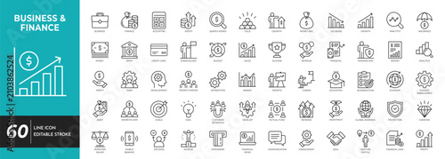 Business and finance icon set. Containing Business, Finance, Money, bank, management, strategy, and more. vector illustration