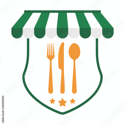 Bild auf Leinwand restaurant business logo illustration featuring proper nutrition concept on whit