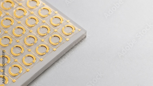 Obraz na płótnie Gold Microelectrode Array on Precision Ceramic Substrate