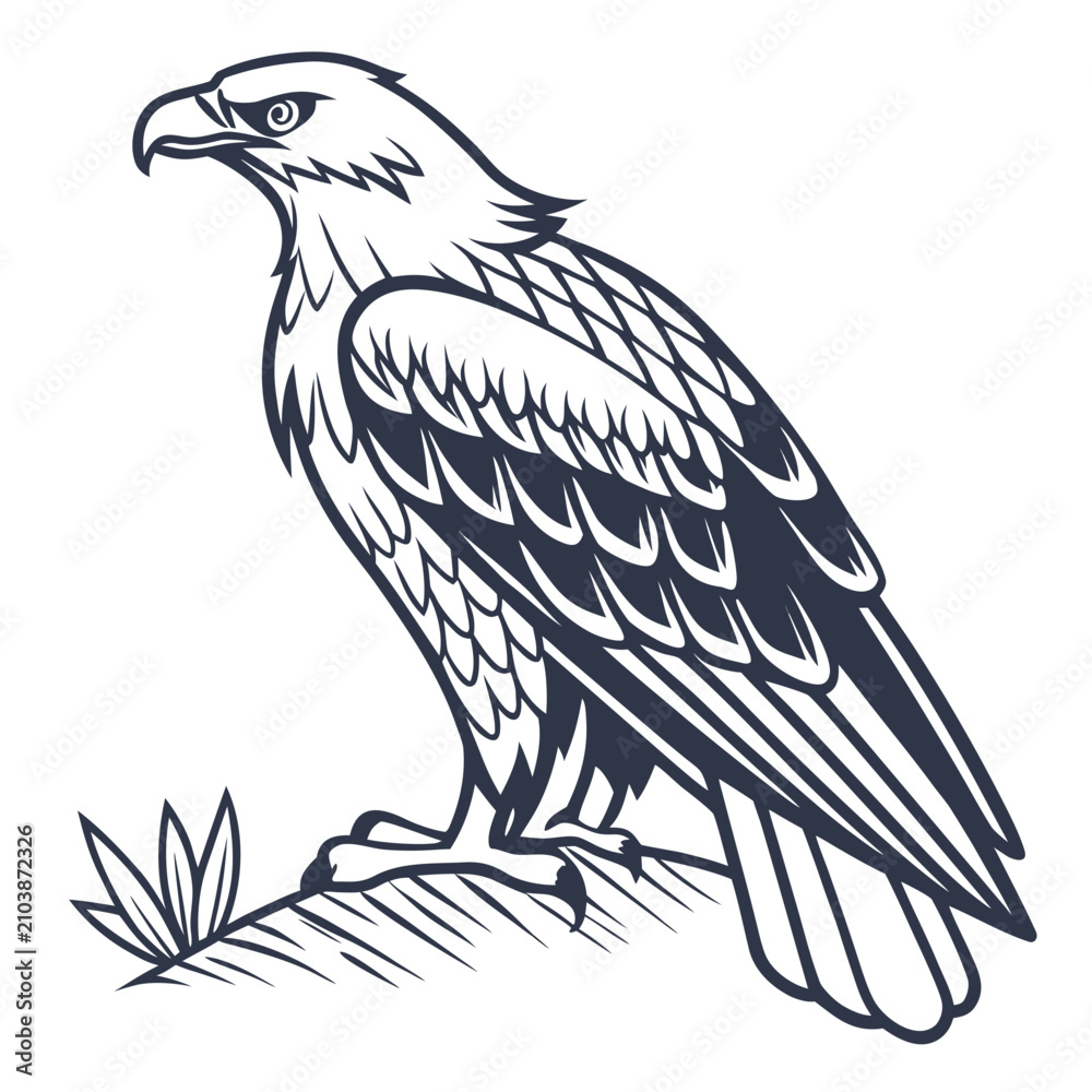 Fototapeta premium Black and white of a bird in flight with abstract feathers and wings black and white bird silhouette