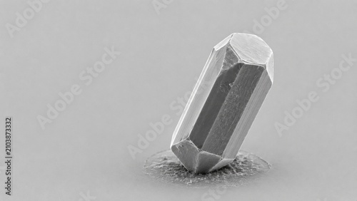 Pristine Hexagonal Quartz Crystal on Neutral Surface
