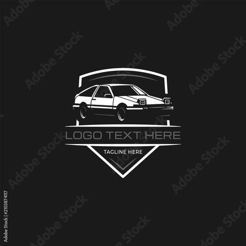 Classic Coupe Automotive Shield Emblem Logo Vector Template