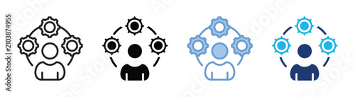 Cuadro en lienzo Coordinator icon set multiple style collection