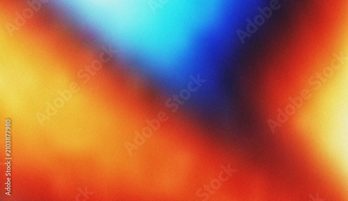 Fotografie Bright abstract color flow with brilliant cyan, deep blue, fiery orange, and sun