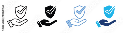 Schilderij op canvas Safety inspection icon set multiple style collection