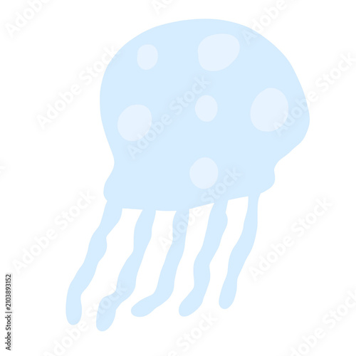 blue jellyfish cute illustration for kids