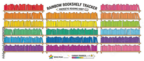Foto Rainbow Bookshelf Tracker for Reading Habit