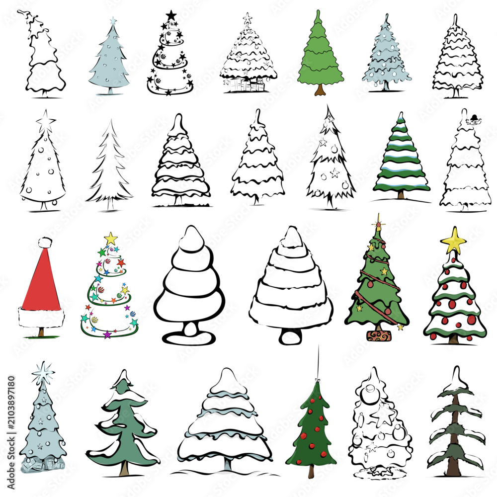 Obraz premium Sammlung Weihnachtsbaum