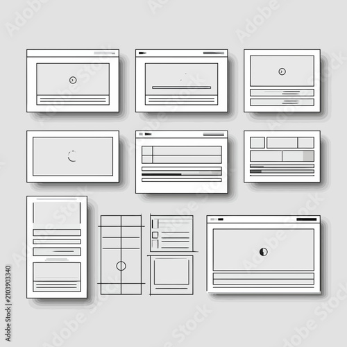 Web UI UX Design Placeholders for Website Mockups