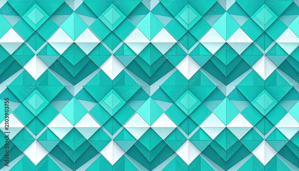 Obraz premium Geometric Turquoise Diamond Pattern Background Design.