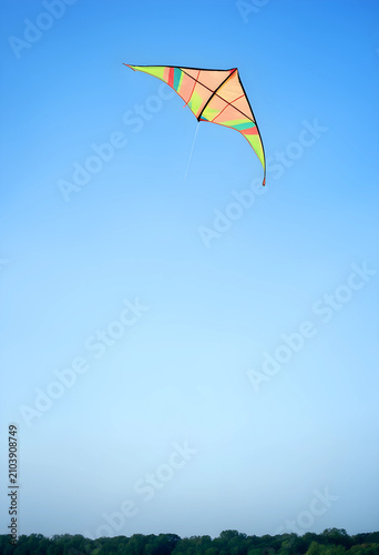 Colorful delta kite flying ...