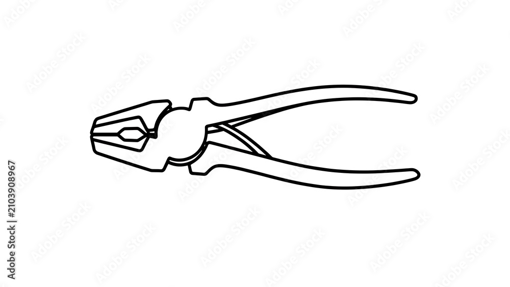 Obraz premium Pliers tool illustration on white background.