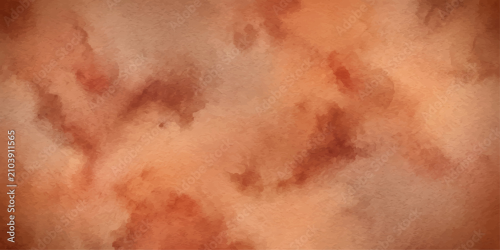Fototapeta premium Macro Close Up of Wet Human Skin Texture with Abstract Watercolor Colors and Warm Orange Red Brown Tones
