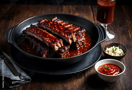 Grilled barbecue pork ribs ...