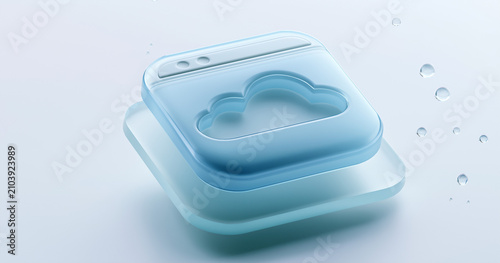 Transparent plastic soap dish with water droplets. Clear bathroom storage container for hygiene essentials.