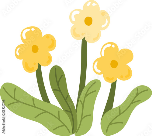 hand drawn simple yellow flower