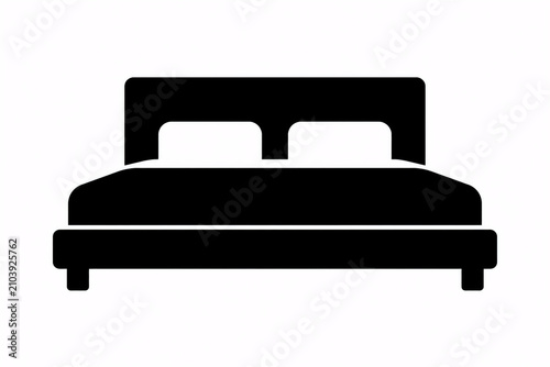 Silhouette of a King-Size Bed Frame Isolated on White Background