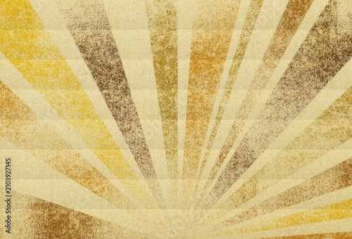 Fotografie Golden radial sunburst background with rough grunge texture sunburst background