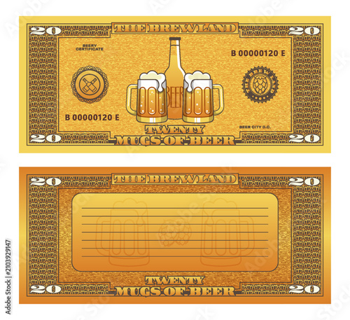 Foto Vector banknote or certificate