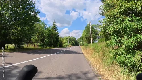 Gravel bicycle ride on the road in the summer season