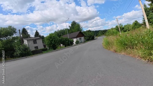 Gravel bicycle ride on the road in the summer season