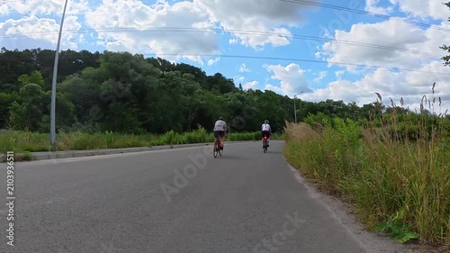 Gravel bicycle ride on the road in the summer season