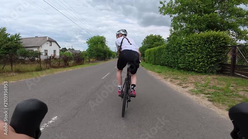 Gravel bicycle ride on the road in the summer season