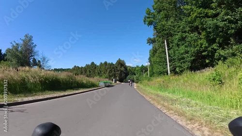 Gravel bicycle ride on the road in the summer season