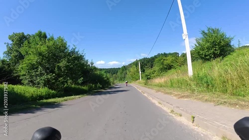 Gravel bicycle ride on the road in the summer season