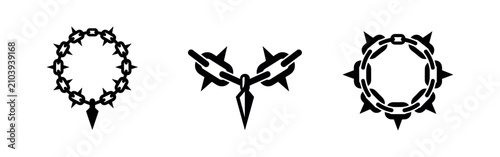 Fotografi Chains and Spikes Symbols Vector Set