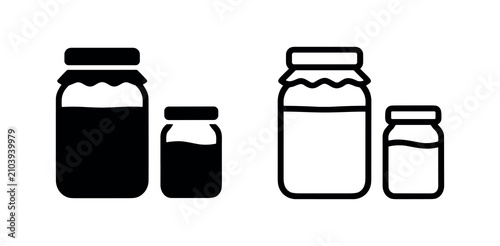 Foto Preserve jam jars glass container icon