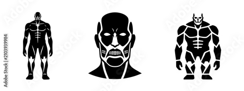 Cuadro en lienzo Titan Creature Icons Vector Set