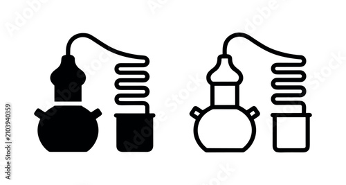 Cuadro en lienzo Copper Alembic Distillation Still Alcohol Equipment Icon
