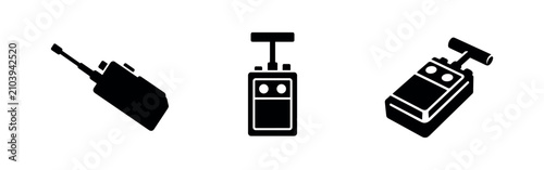 Canvas Print Remote Detonator and Blaster Device Icons Set