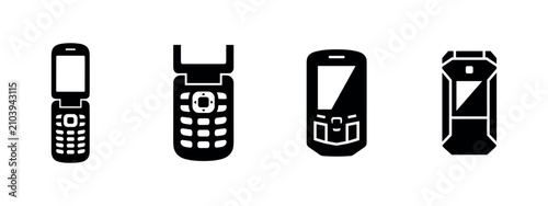 Fotografía Vintage Mobile Phone Icon Set