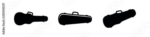 Foto Guitar case musical instrument protector vector icon set