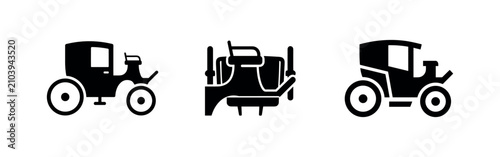 Foto Vintage car old-fashioned automobile vector icon set