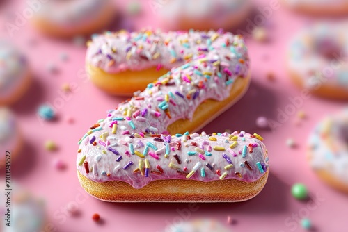 z letter donut texture and colorful sprinkles rendering in hd 
