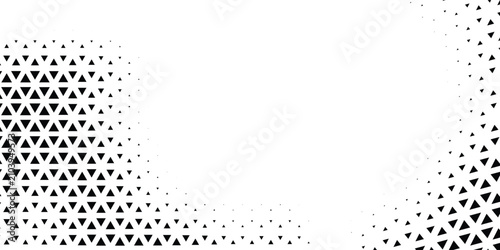 Triangular Halftone Texture Retro wave Vector Geometric Technology Abstract Background. Half Tone Triangles Retro Colored Pattern. Minimal 80s Style Dynamic Tech Structure Wallpaper