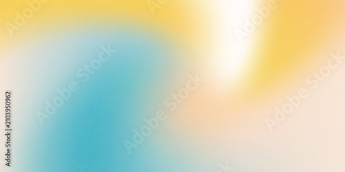 Fotografie Blurred color gradient background, abstract turquoise blue yellow grain gradatio