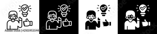Foto Understanding Icon Set In Black And White Filled Style Collection