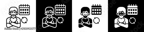 Obraz na płótnie Daily Gratitude Icon Set In Black And White Filled Style Collection