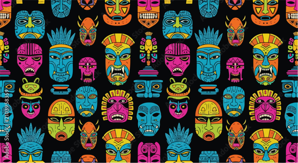 Fototapeta premium Vibrant seamless vector pattern background texture
