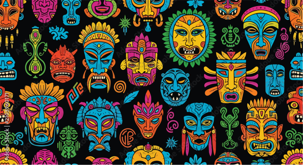 Fototapeta premium Vibrant seamless vector pattern background texture