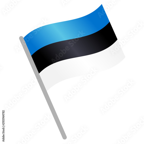 Schilderij op canvas Estonia Map Pin. Developing map pointer, Estonian flag